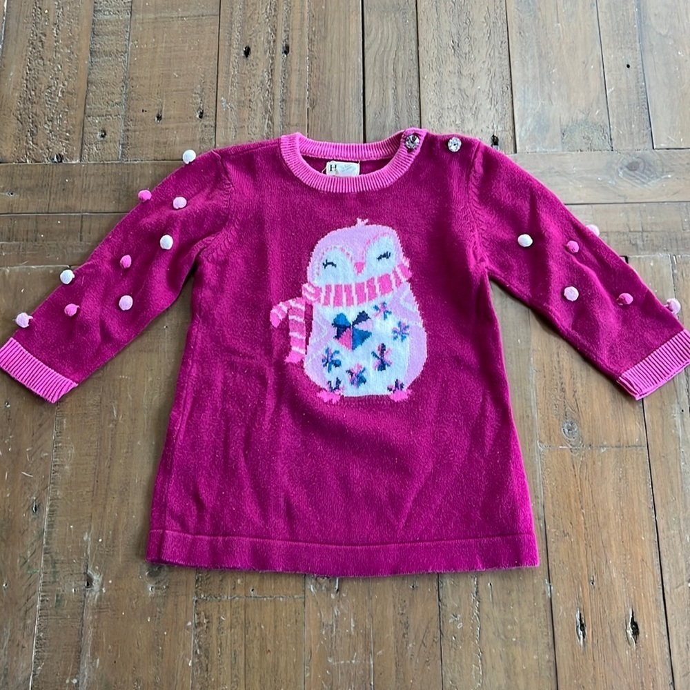 Hatley penguin Pom Pom sweater dress